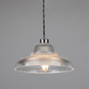 Mono 30cm Vintage Railway Pendant in Antique Silver with Prismatic Glass Shade