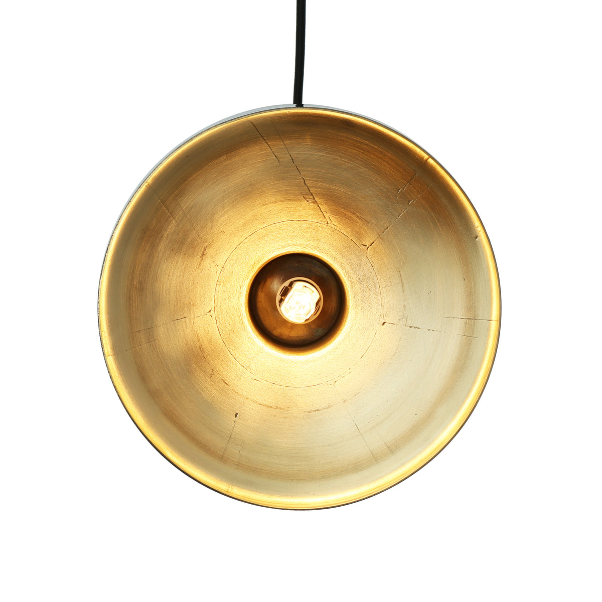 Mullan Malabo G9 16cm pendant light with a black exterior and a textured brass interior