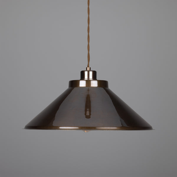 Rio E27 Vintage Pendant Light in Antique Brass
