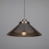 Rio E27 Vintage Pendant Light in Antique Brass