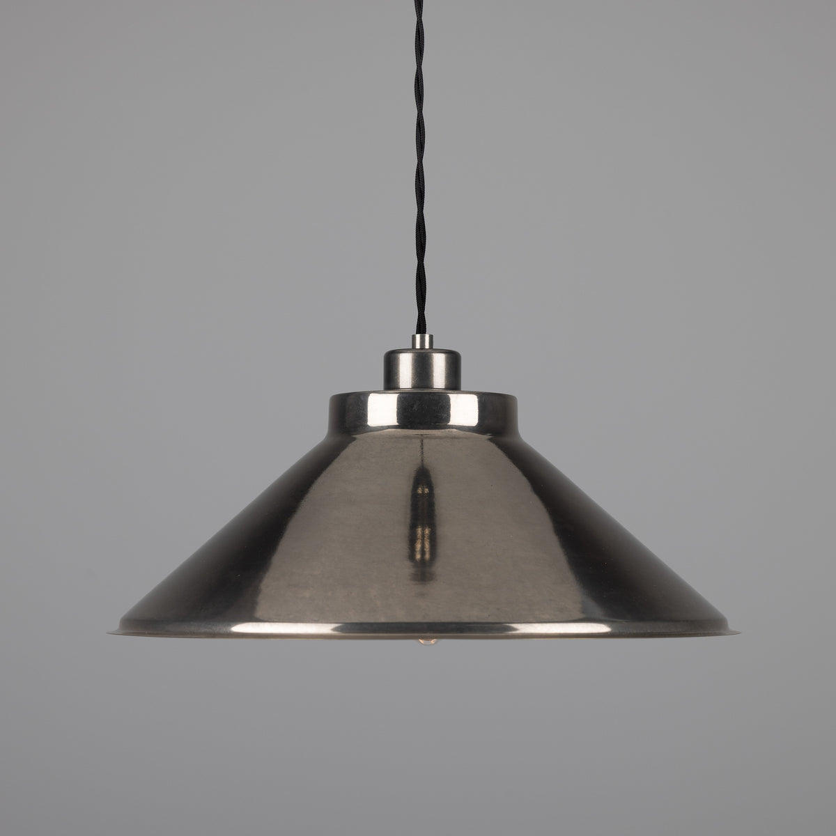 Rio E27 Vintage Pendant Light in Antique Silver