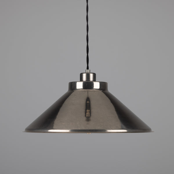 Rio E27 Vintage Pendant Light in Antique Silver