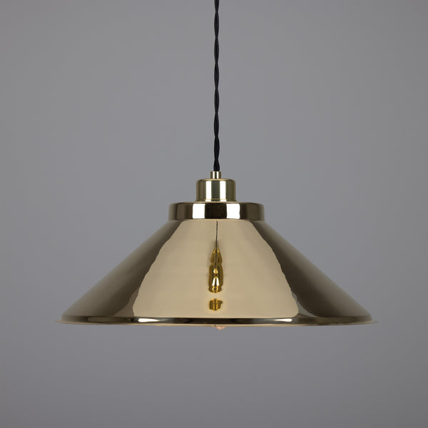 Rio E27 Vintage Pendant Light in Polished Brass
