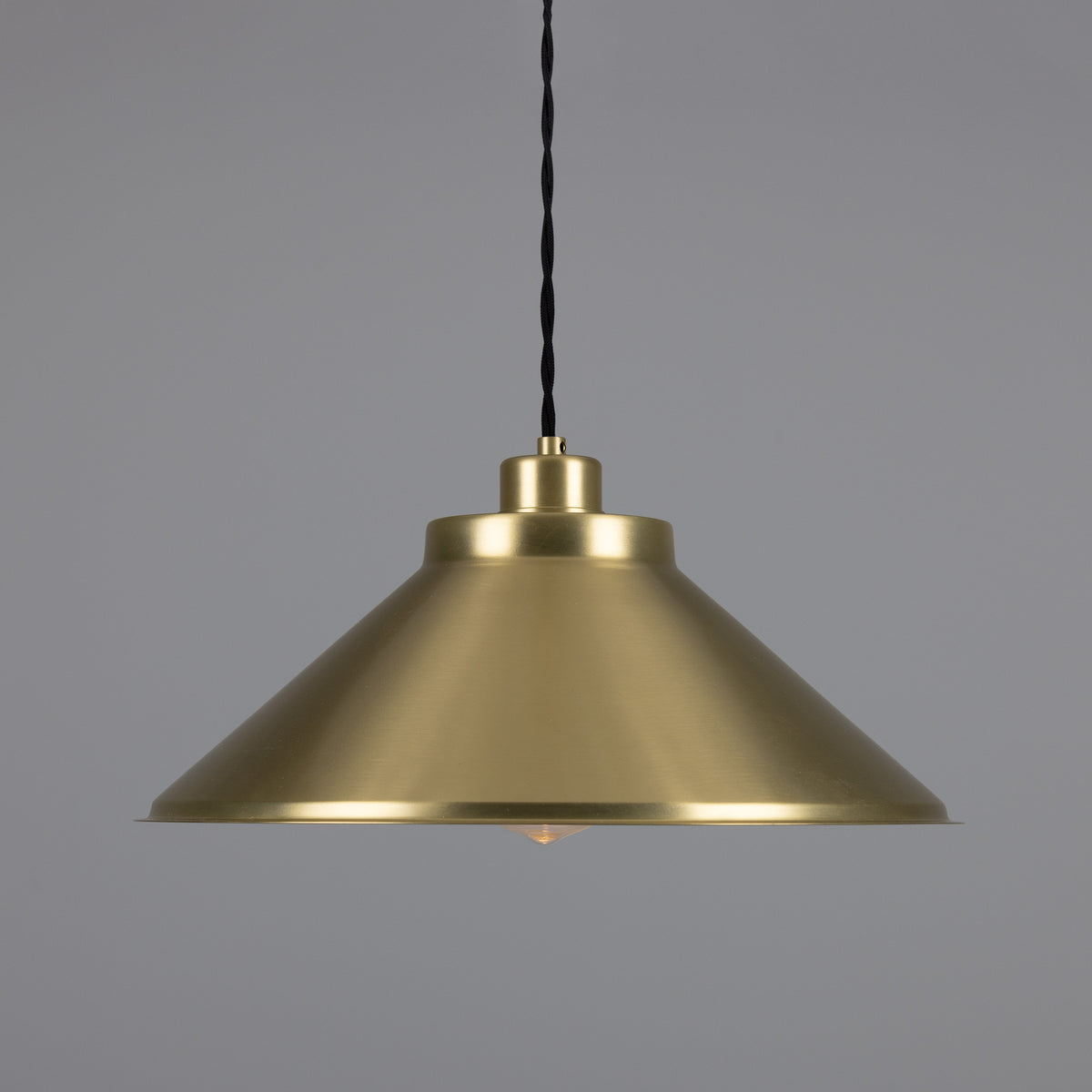 Rio E27 Vintage Pendant Light in Satin Brass