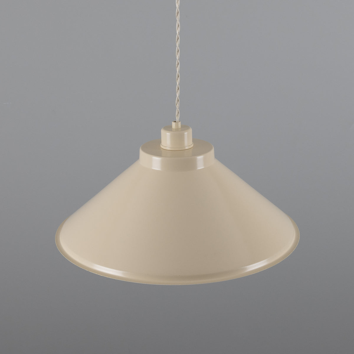 Rio Coloured Brass Pendant Light in Antique Brass and Vanilla Cream