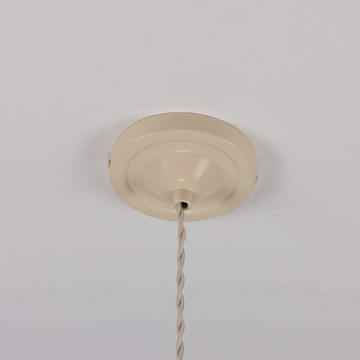 Rio Coloured Brass Pendant Light in Antique Brass and Vanilla Cream