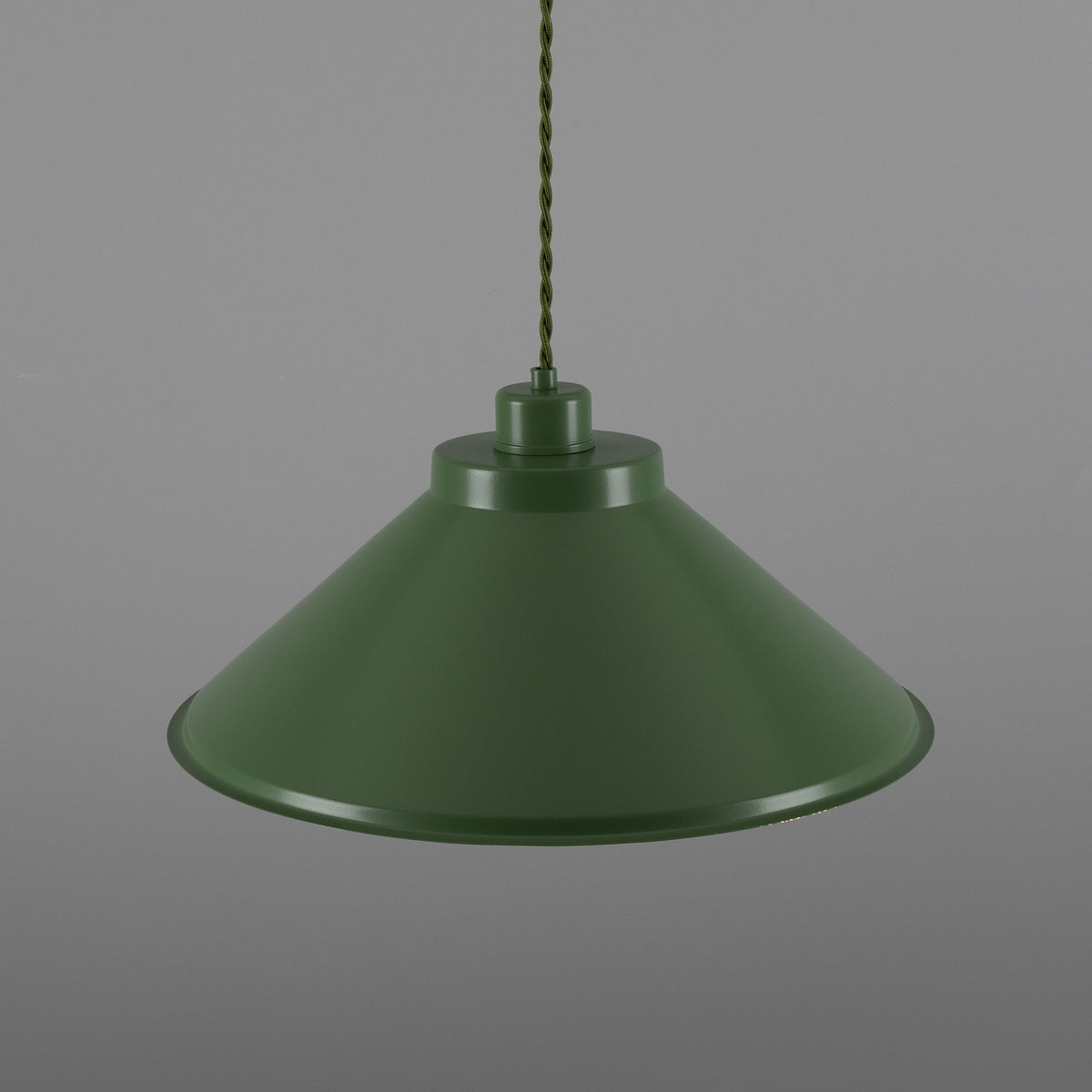 Rio Coloured Brass Pendant Light in Antique Brass and Sage Green