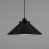 Rio Coloured Brass Pendant Light in Antique Brass and Matte Black