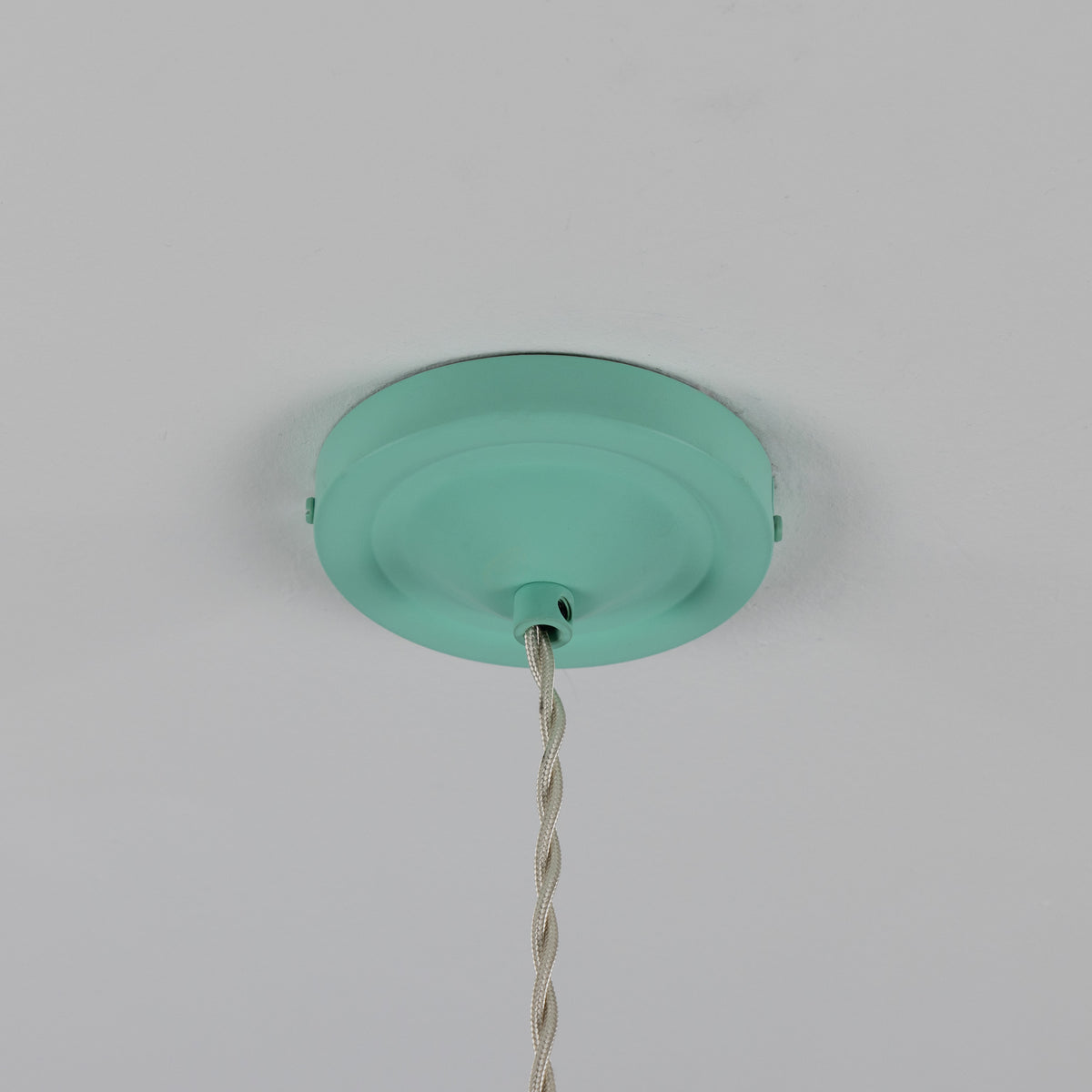 Rio Coloured Brass Pendant Light in Antique Brass and Mint Turquoise