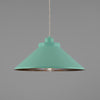Rio Coloured Brass Pendant Light in Antique Brass and Mint Turquoise
