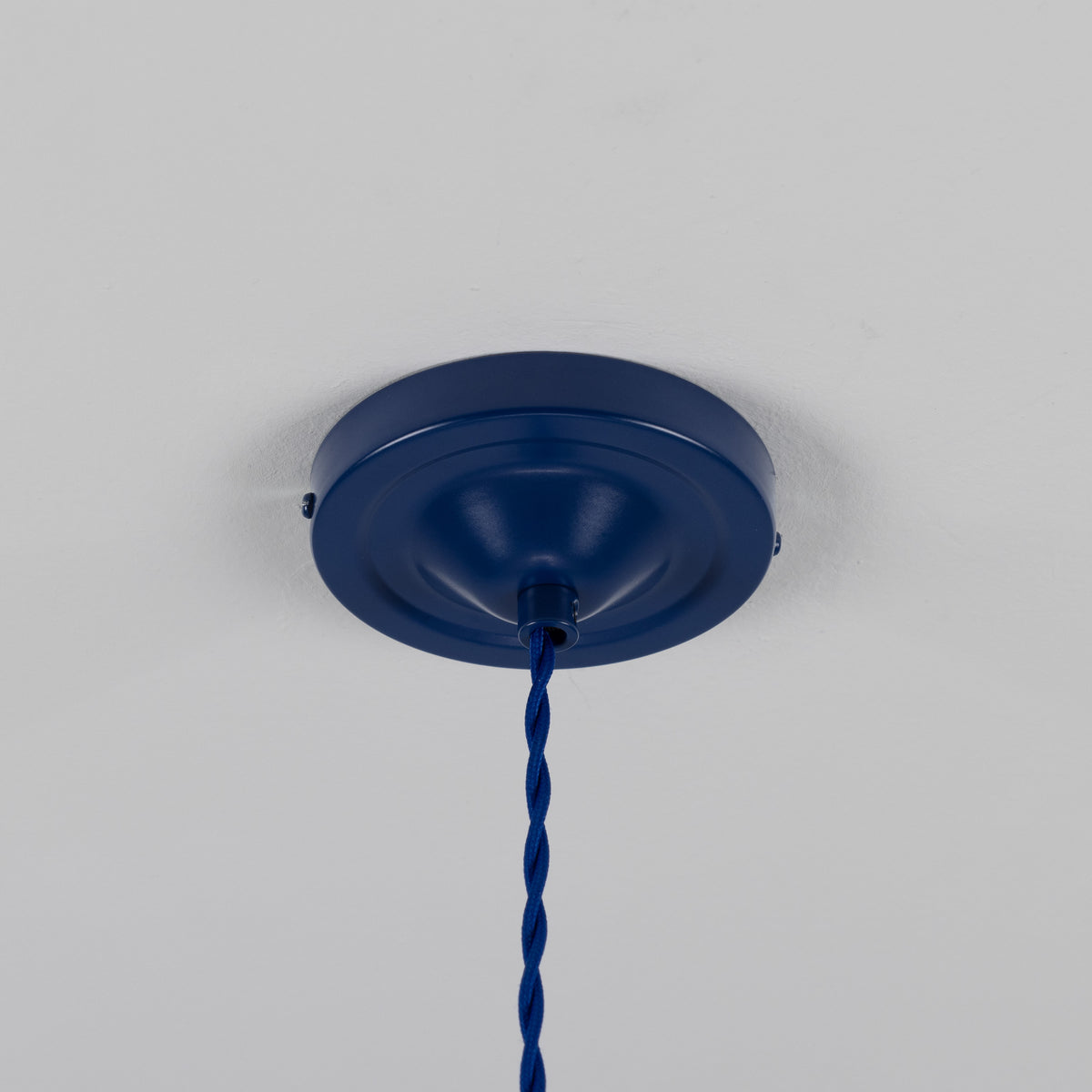Rio Coloured Brass Pendant Light in Antique Brass and Sapphire Blue