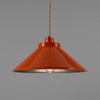 Rio Coloured Brass Pendant Light in Antique Brass and Orange