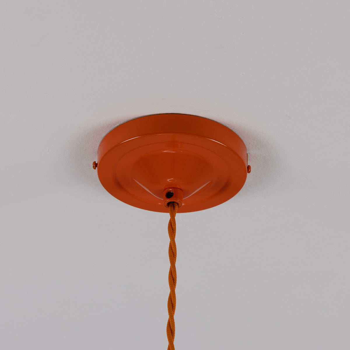 Rio Coloured Brass Pendant Light in Antique Brass and Orange