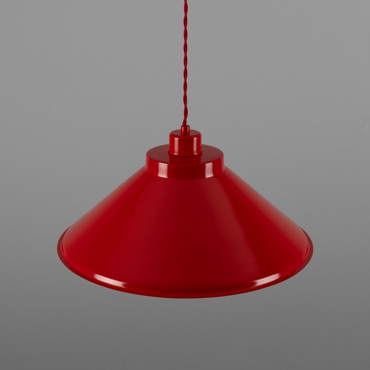 Rio Coloured Brass Pendant Light in Antique Brass and Red