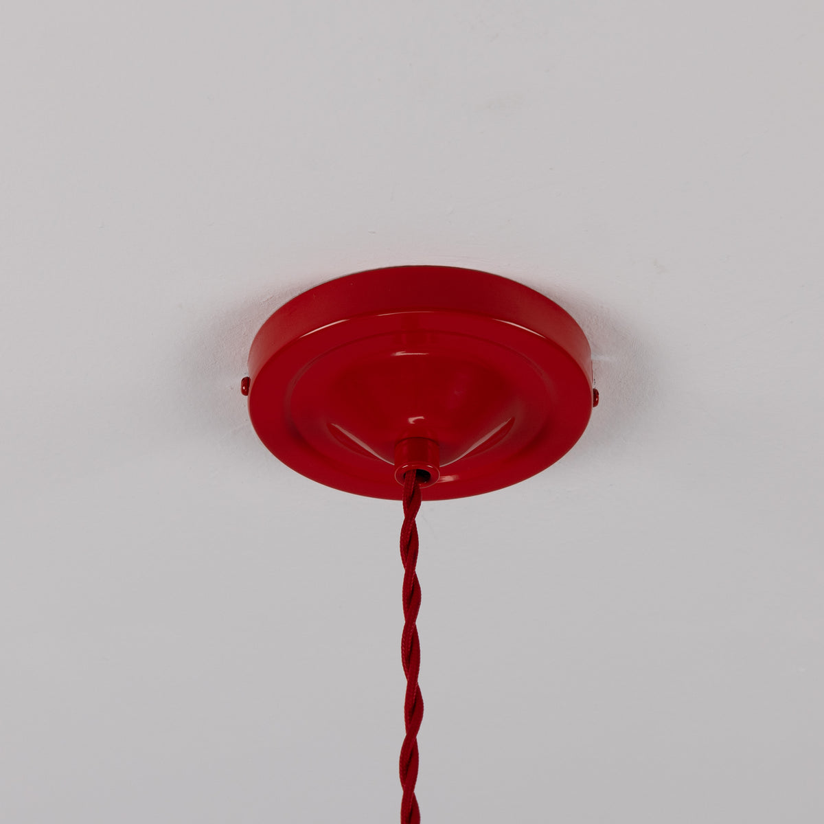 Rio Coloured Brass Pendant Light in Antique Brass and Red
