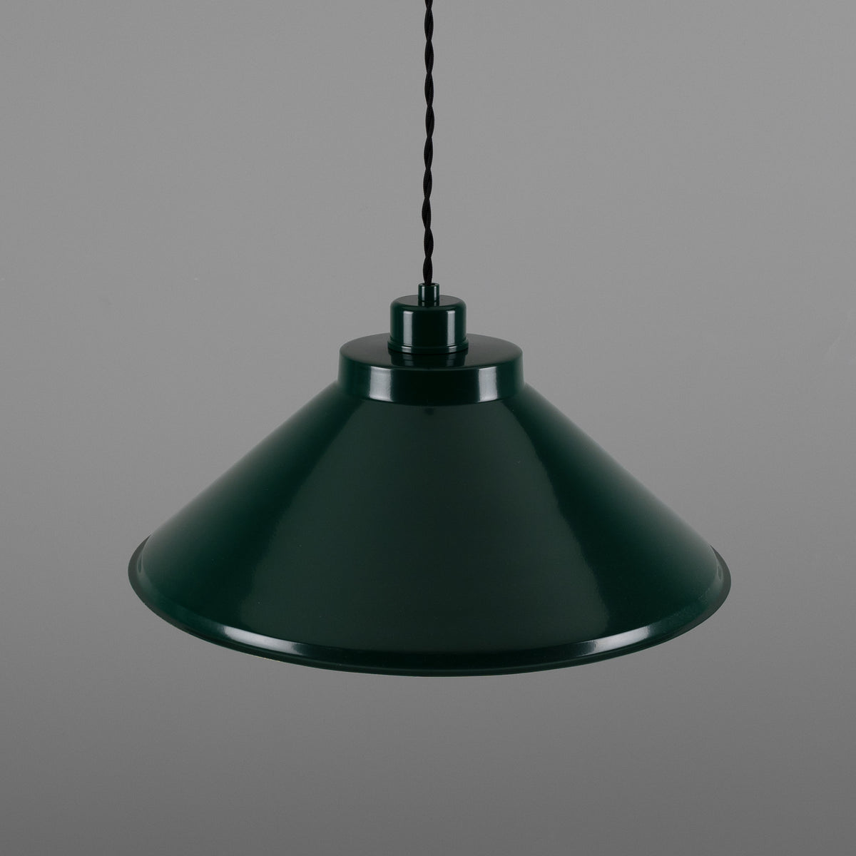 Rio Coloured Brass Pendant Light in Antique Brass and Racing Green