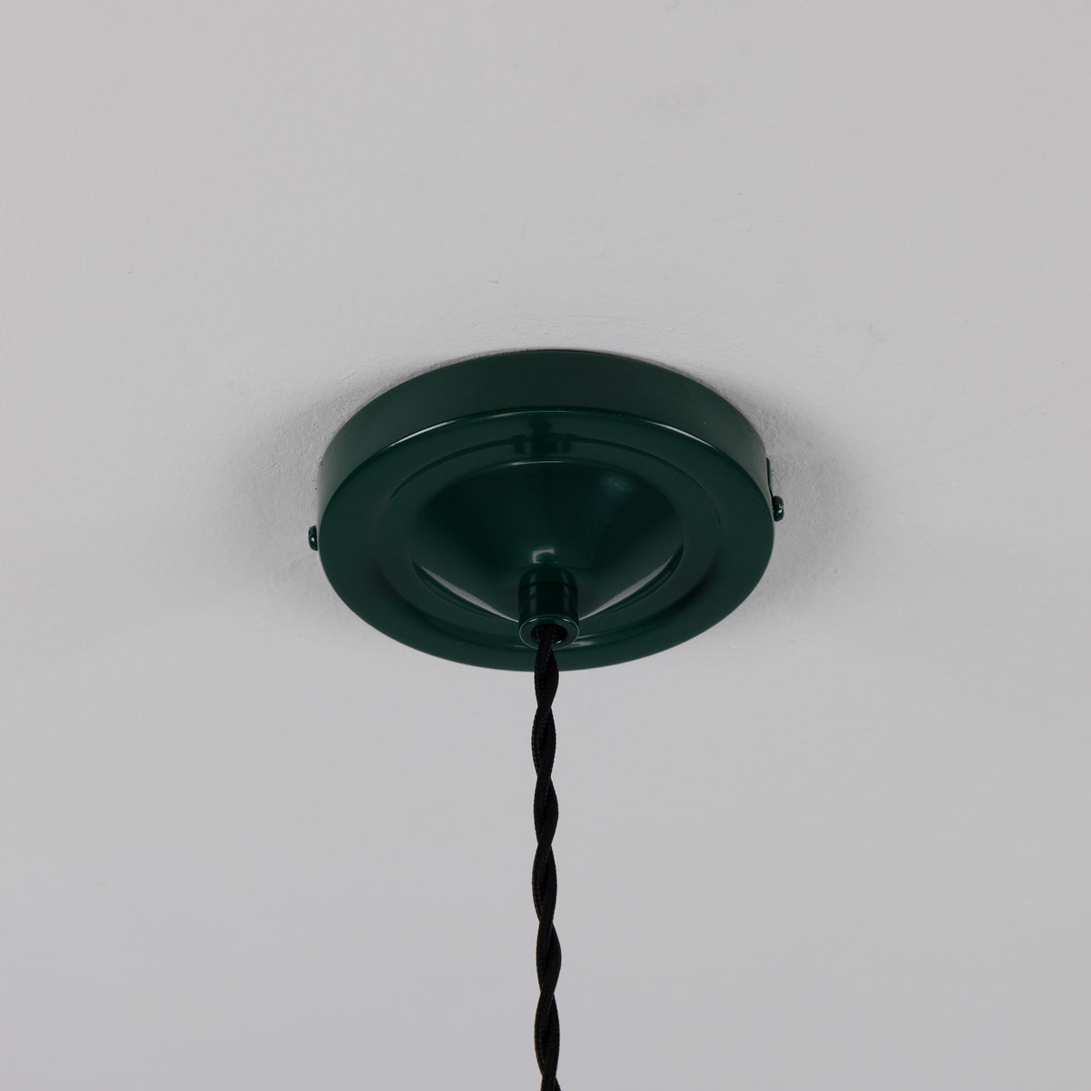 Rio Coloured Brass Pendant Light in Antique Brass and Racing Green