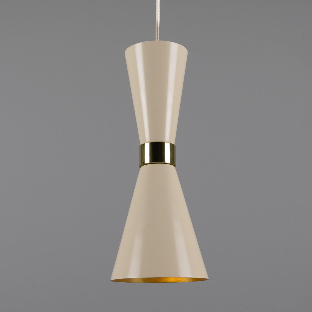 Cairo Mid-Century Coloured Pendant Light in Vanilla Cream