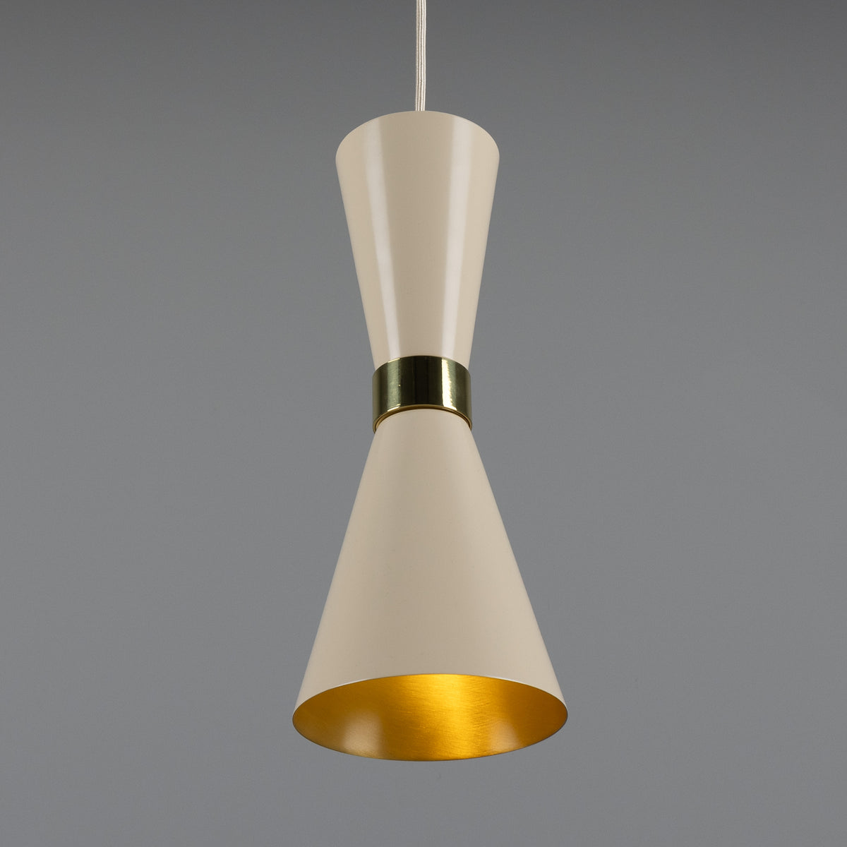 Cairo Mid-Century Coloured Pendant Light in Vanilla Cream