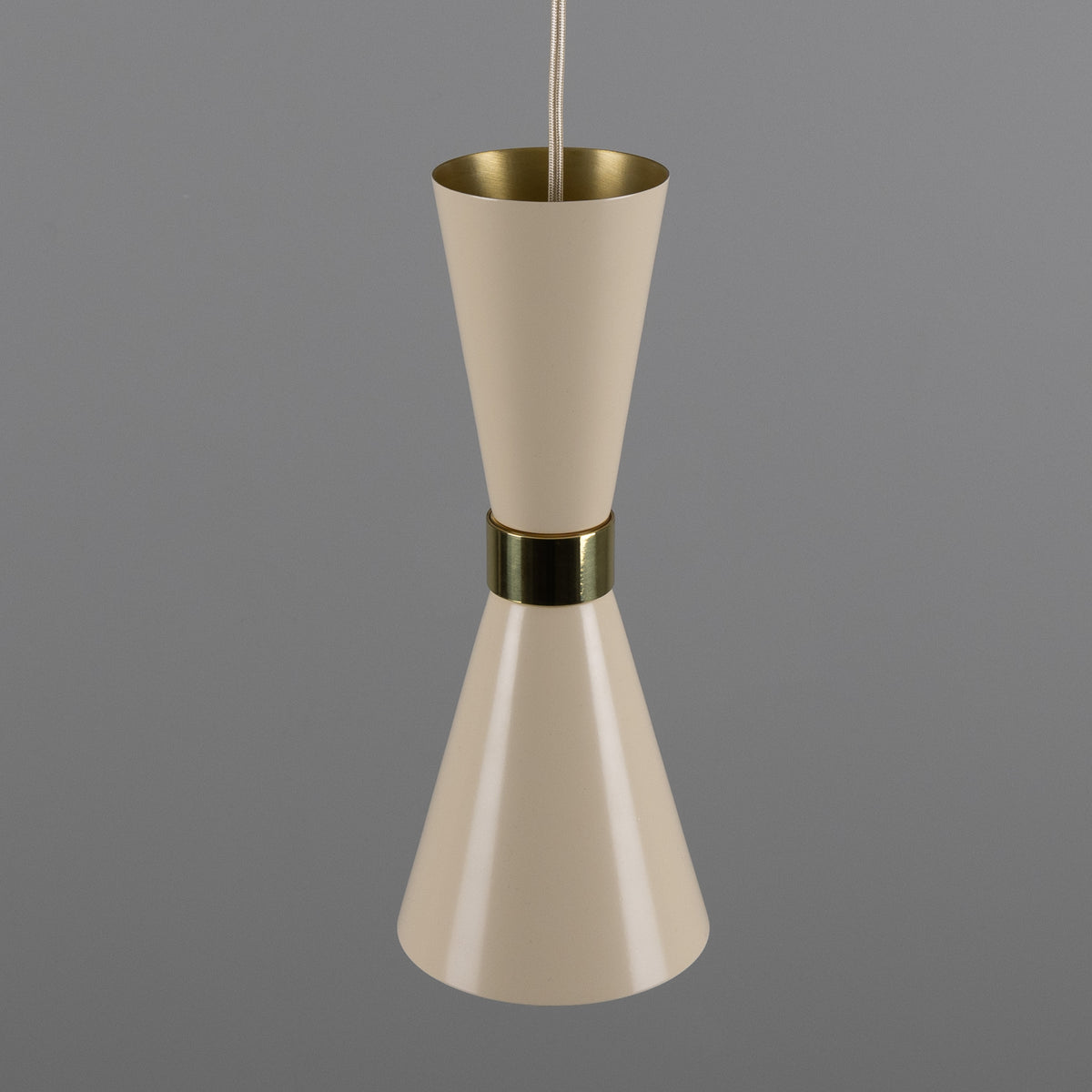 Cairo Mid-Century Coloured Pendant Light in Vanilla Cream