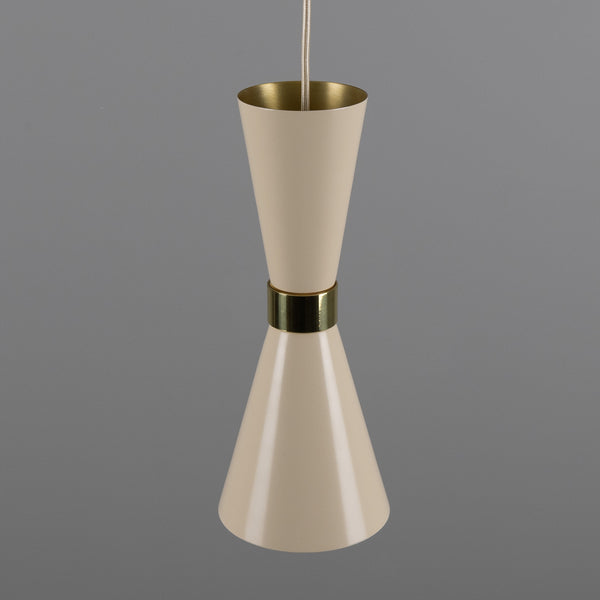 Cairo Mid-Century Coloured Pendant Light in Vanilla Cream