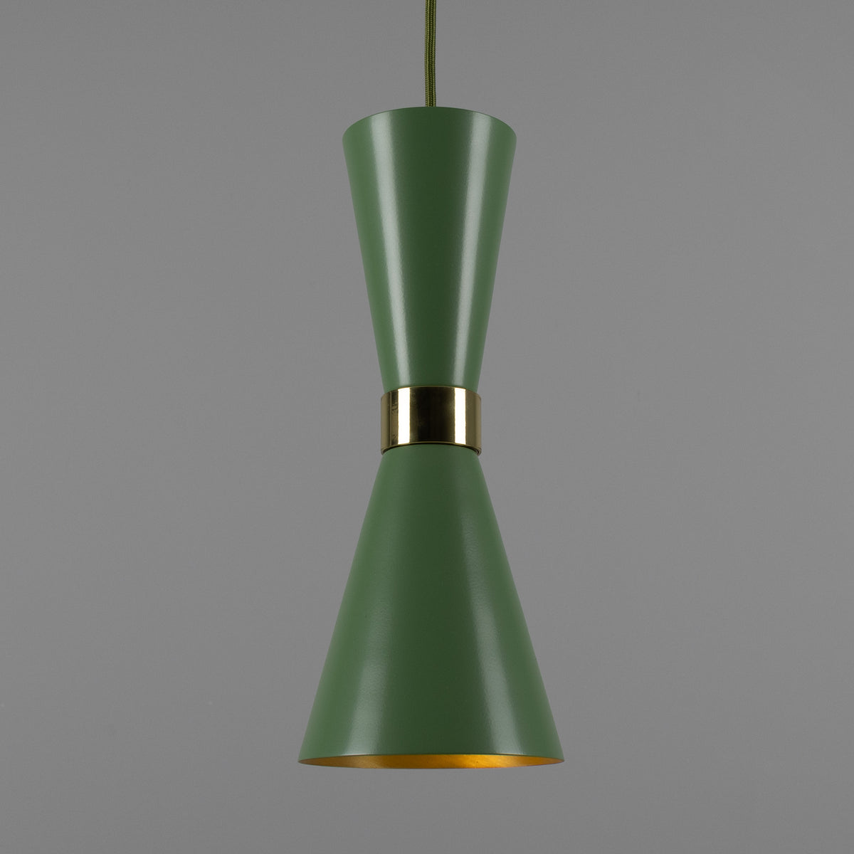 Cairo Mid-Century Coloured Pendant Light in Sage Green