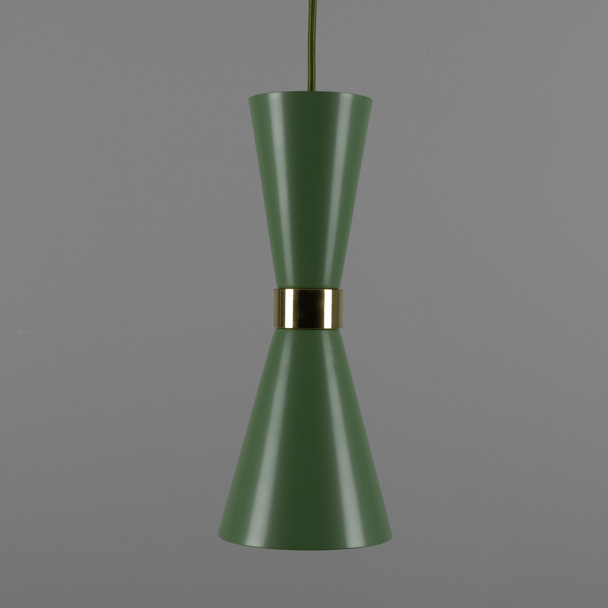 Cairo Mid-Century Coloured Pendant Light in Sage Green