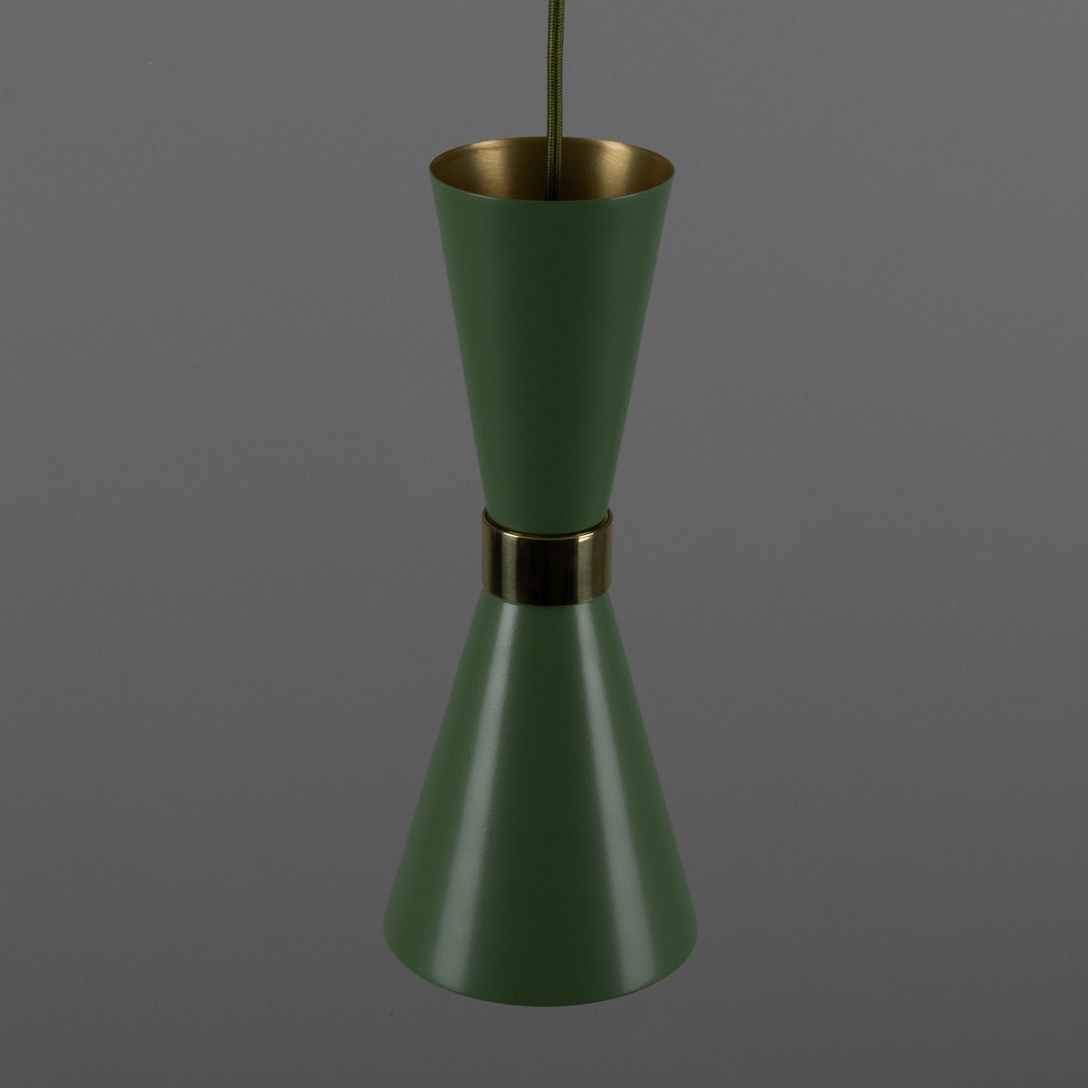 Cairo Mid-Century Coloured Pendant Light in Sage Green