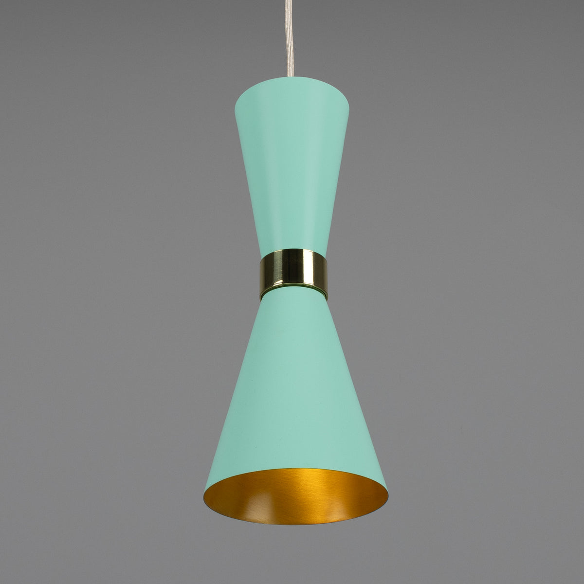 Cairo Mid-Century Coloured Pendant Light in Mint Turquoise