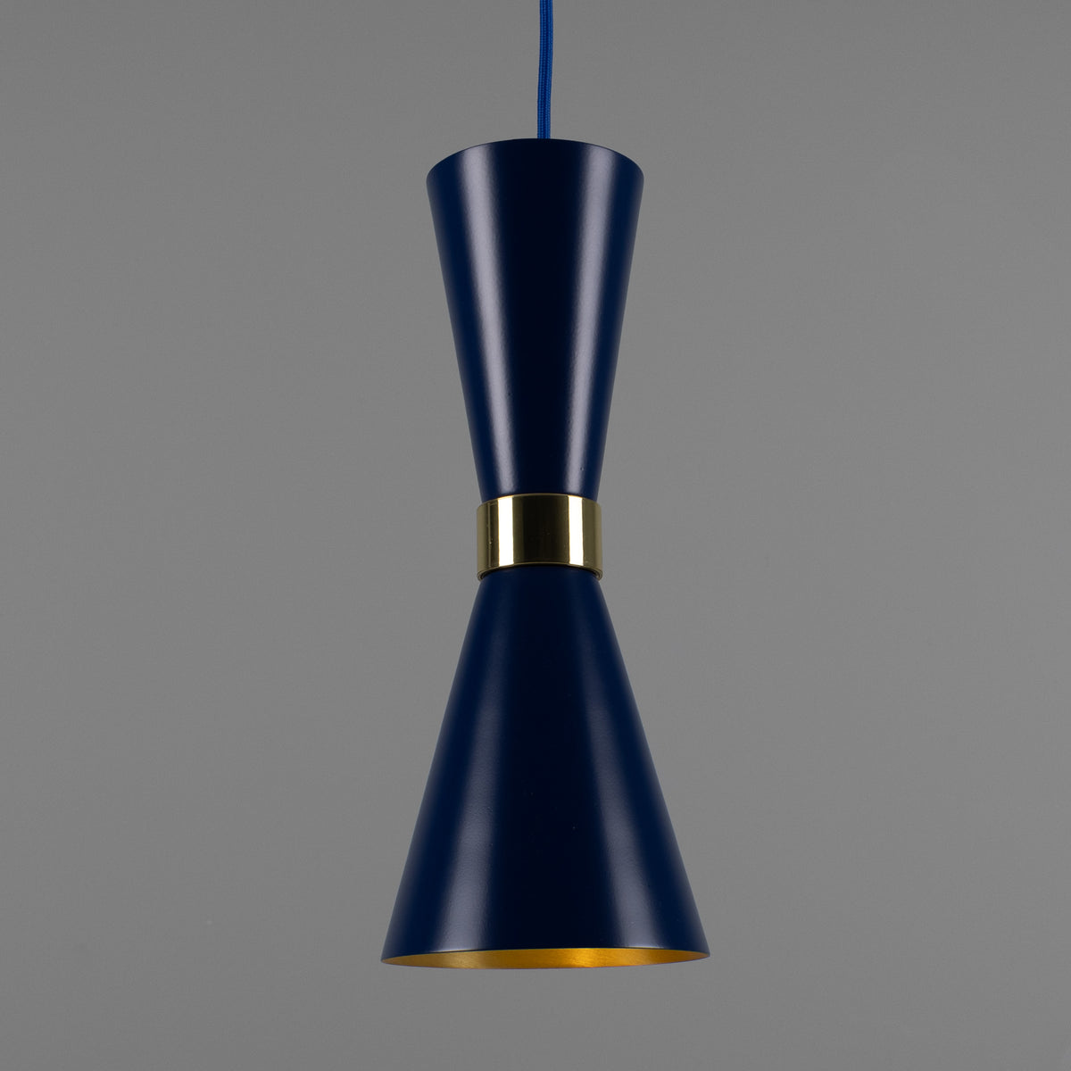 Cairo Mid-Century Coloured Pendant Light in Sapphire Blue