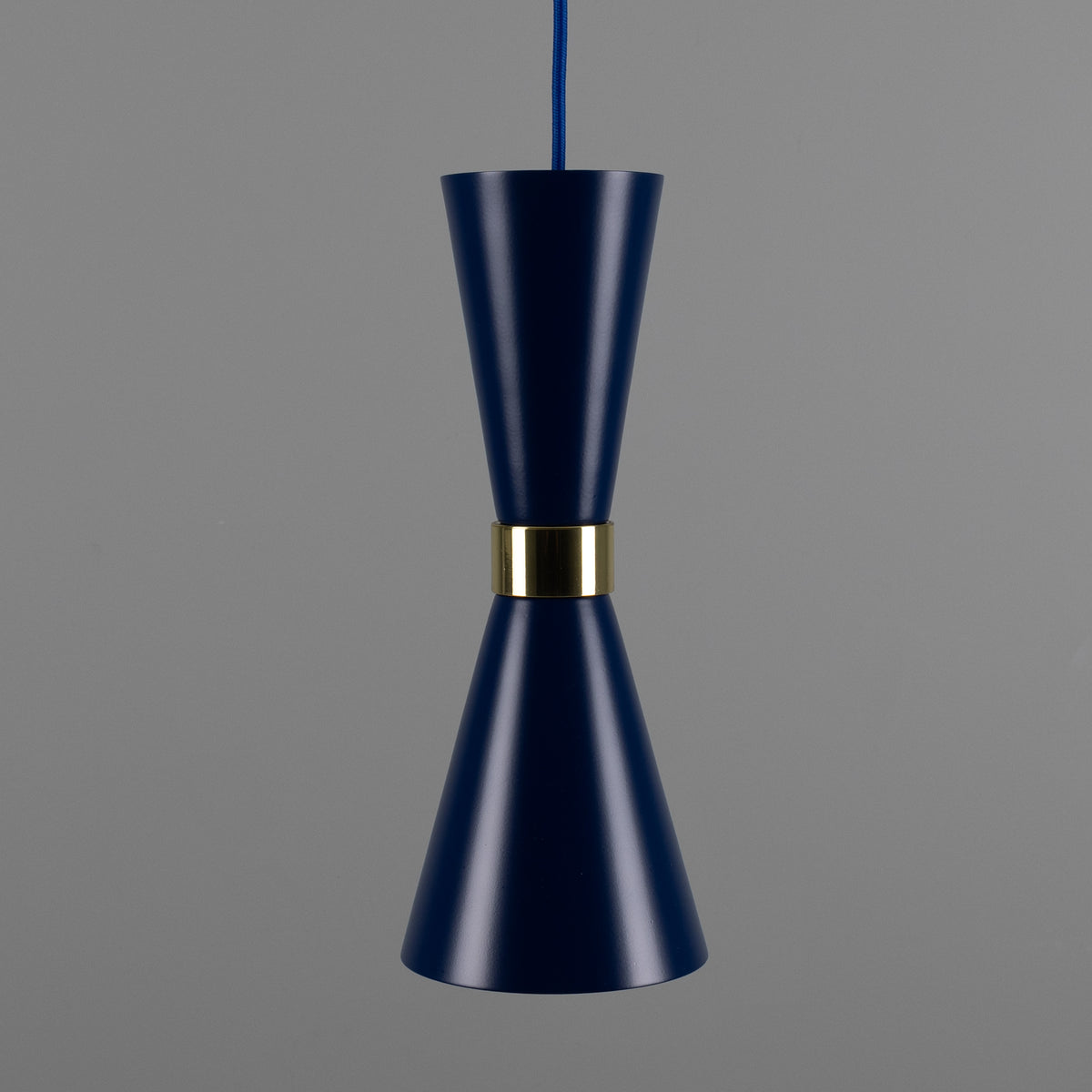 Cairo Mid-Century Coloured Pendant Light in Sapphire Blue