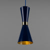 Cairo Mid-Century Coloured Pendant Light in Sapphire Blue