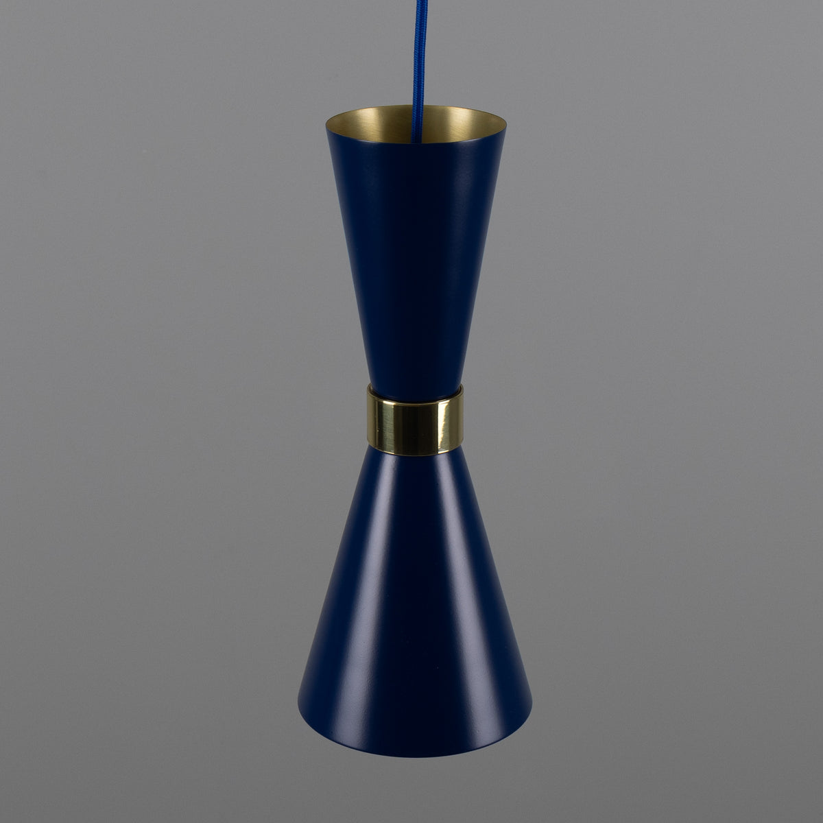 Cairo Mid-Century Coloured Pendant Light in Sapphire Blue