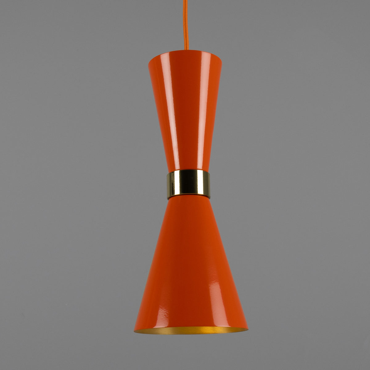 Cairo Mid-Century Coloured Pendant Light in Orange