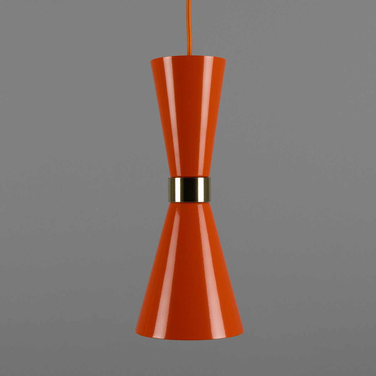 Cairo Mid-Century Coloured Pendant Light in Orange