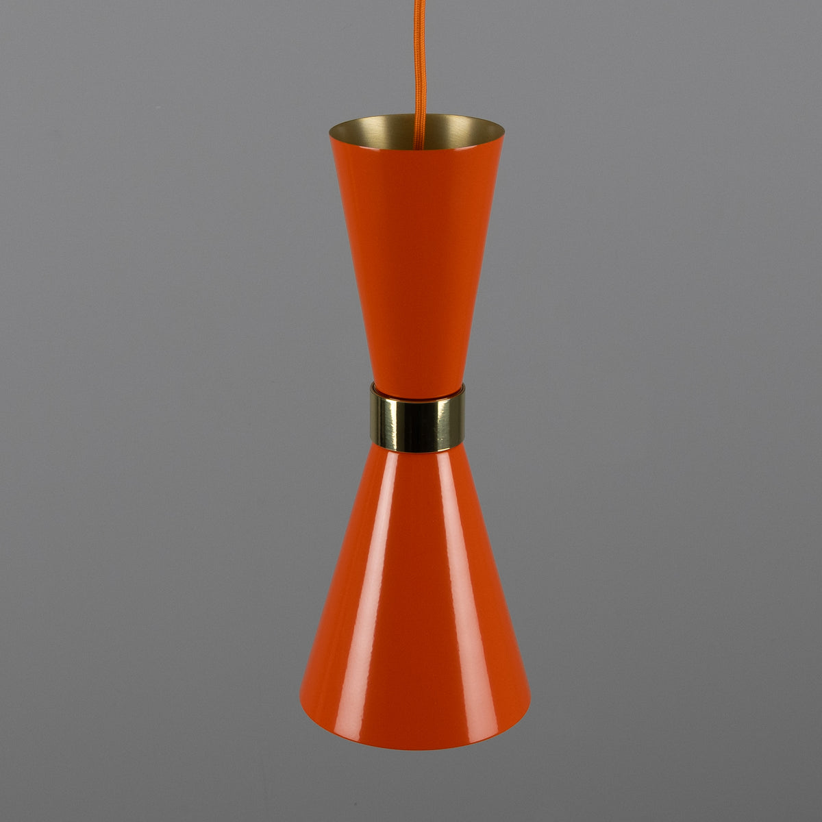 Cairo Mid-Century Coloured Pendant Light in Orange