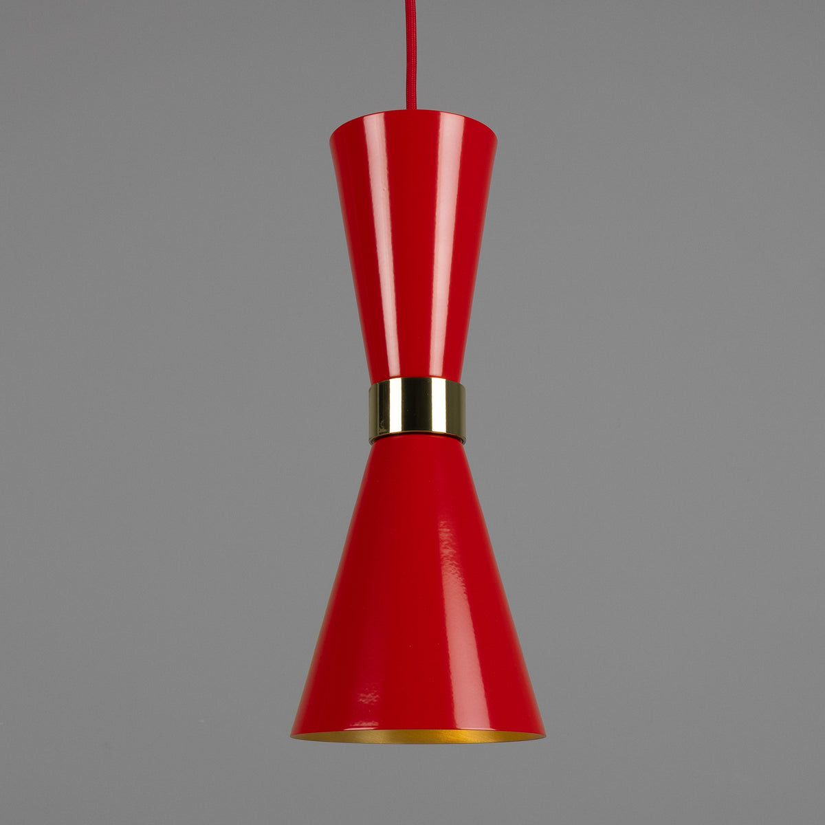 Cairo Mid-Century Coloured Pendant Light in Red