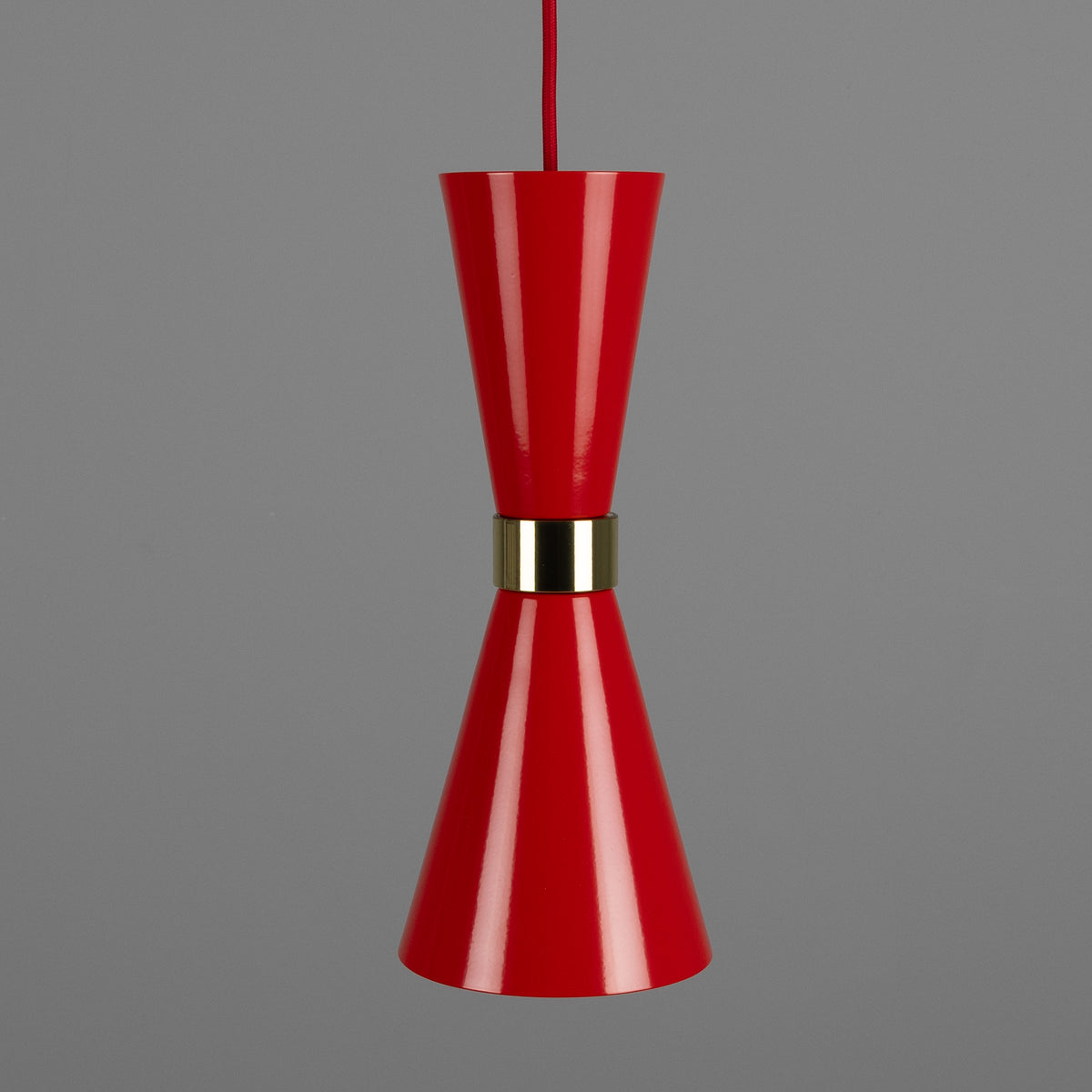 Cairo Mid-Century Coloured Pendant Light in Red