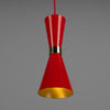 Cairo Mid-Century Coloured Pendant Light in Red