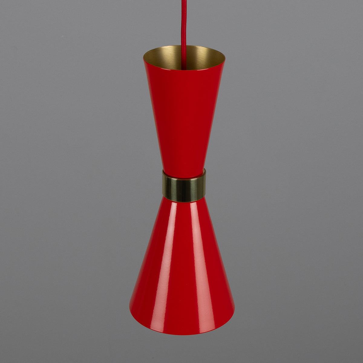 Cairo Mid-Century Coloured Pendant Light in Red