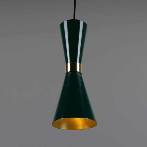 Cairo Mid-Century Coloured Pendant Light in Racing Green
