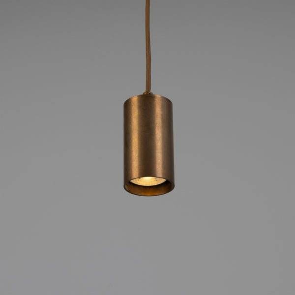 Evanston Single Drop Brass Pendant Spotlight in Antique Brass