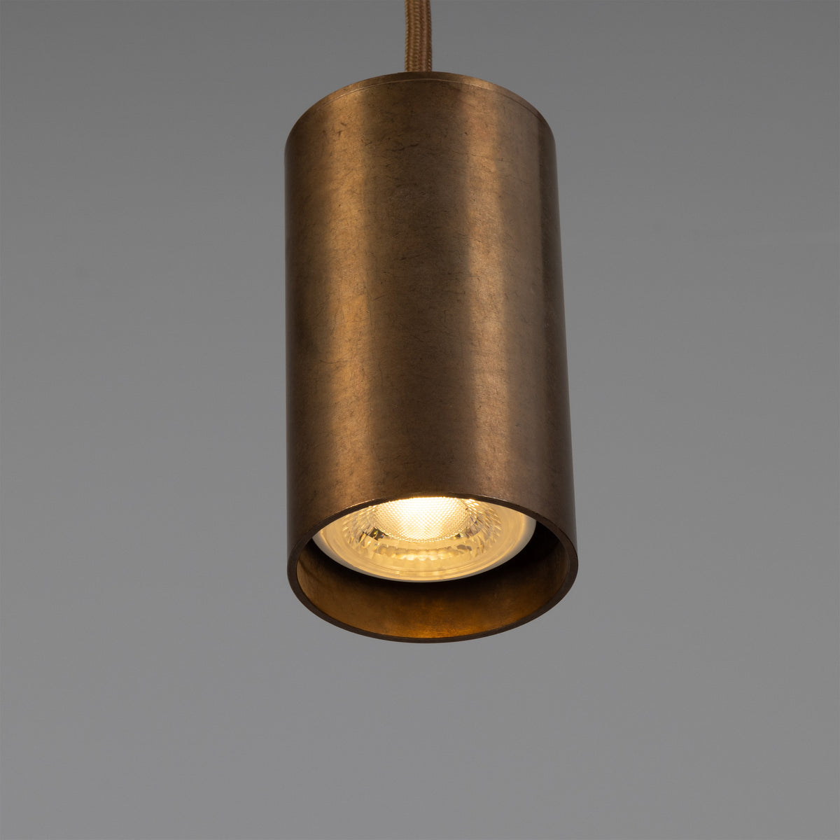 Evanston Single Drop Brass Pendant Spotlight in Antique Brass