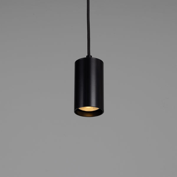 Evanston Single Drop Brass Pendant Spotlight in Matte Black