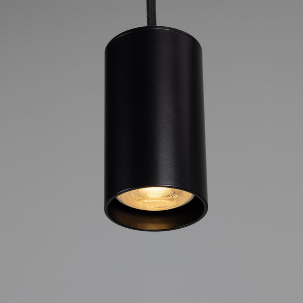 Evanston Single Drop Brass Pendant Spotlight in Matte Black