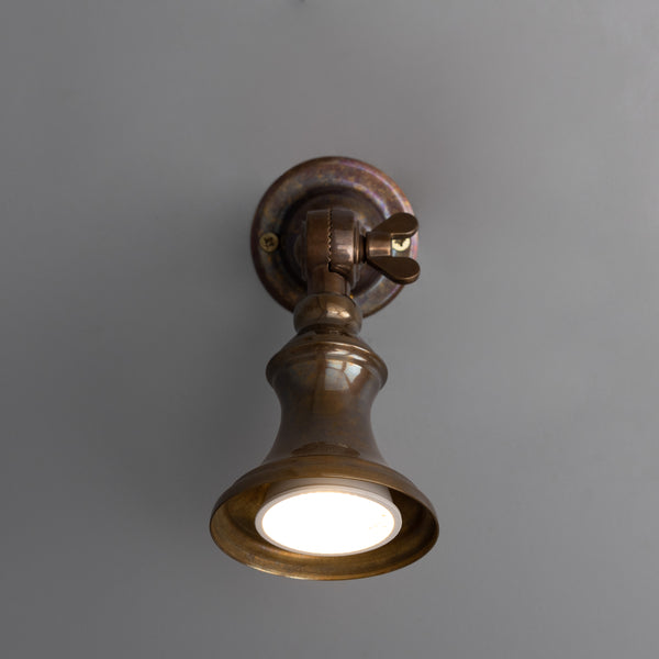Accra Traditional Small Brass Spotlight in Antique Brass
