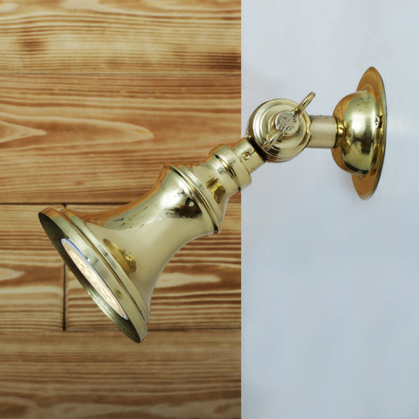 Accra Traditional Small Brass Spotlight in Polished Brass
