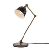 Nico Vintage Brass Table Lamp in Antique Brass with Black Metal Shade