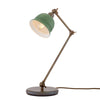 Nico Vintage Brass Table Lamp in Antique Brass with Sage Green Metal Shade