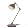 Nico Vintage Brass Table Lamp in Antique Brass with Grey Metal Shade